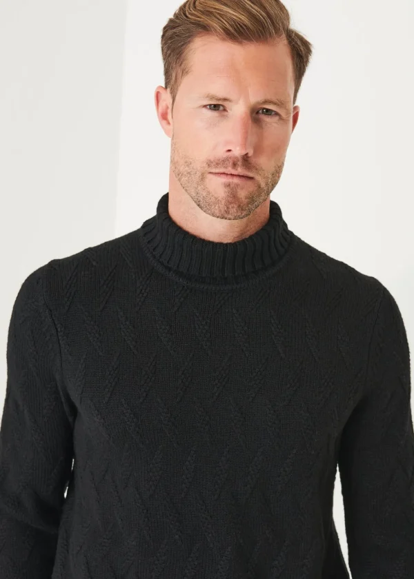 PATRICK ASSARAF Chevron Turtleneck | Men Knitwear