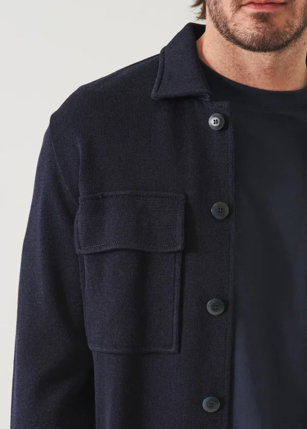 PATRICK ASSARAF Cotton Blend Knit Shirt Jacket | Men Outerwear