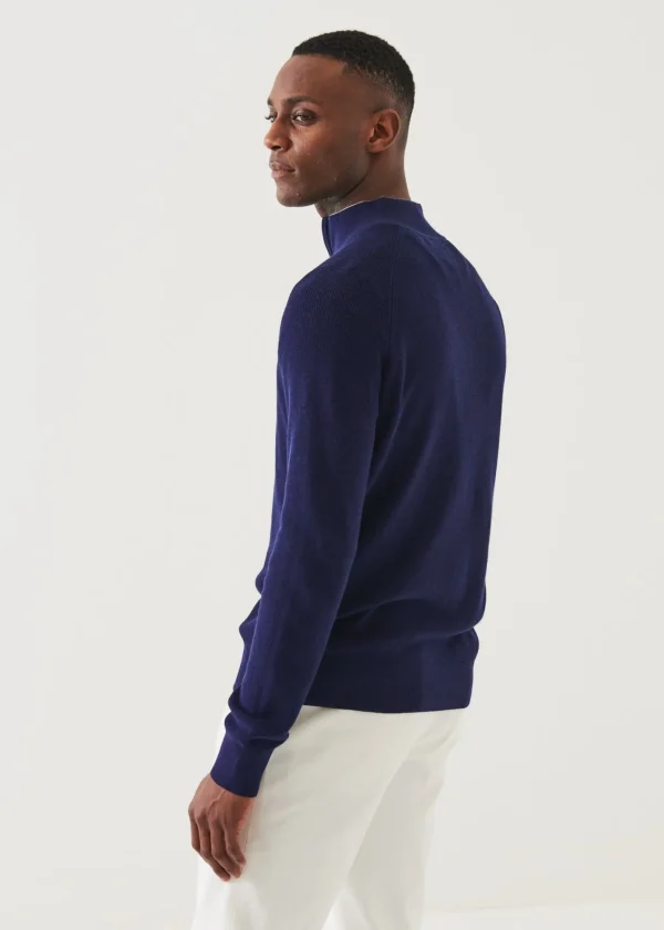 PATRICK ASSARAF Cotton Blend Quarter Zip | Men Knitwear