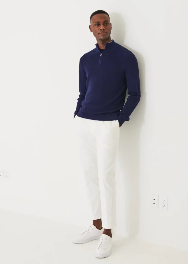 PATRICK ASSARAF Cotton Blend Quarter Zip | Men Knitwear