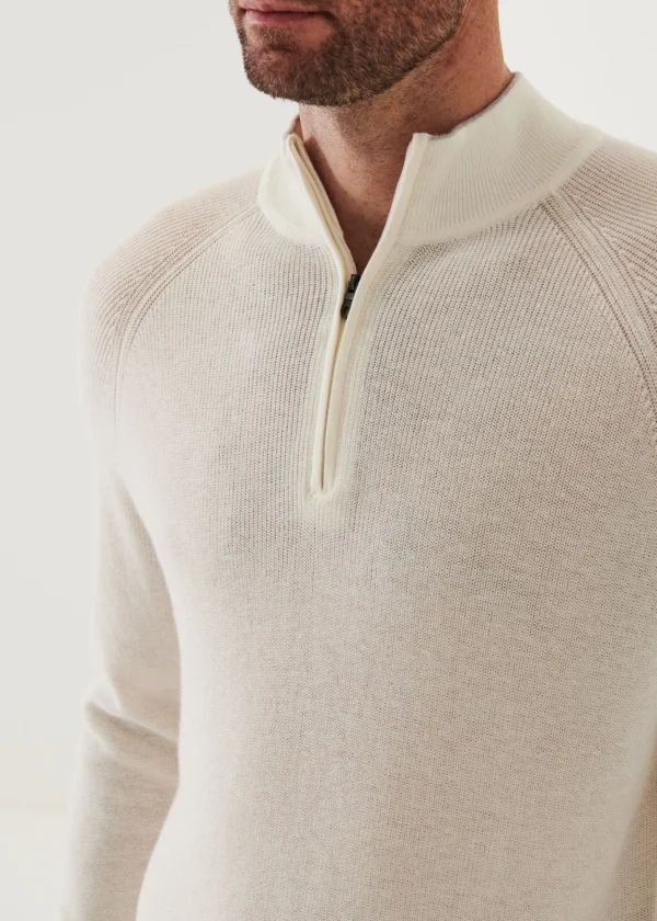 PATRICK ASSARAF Cotton Blend Quarter Zip | Men Knitwear