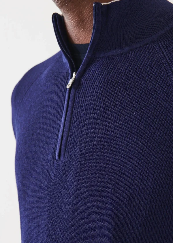 PATRICK ASSARAF Cotton Blend Quarter Zip | Men Knitwear