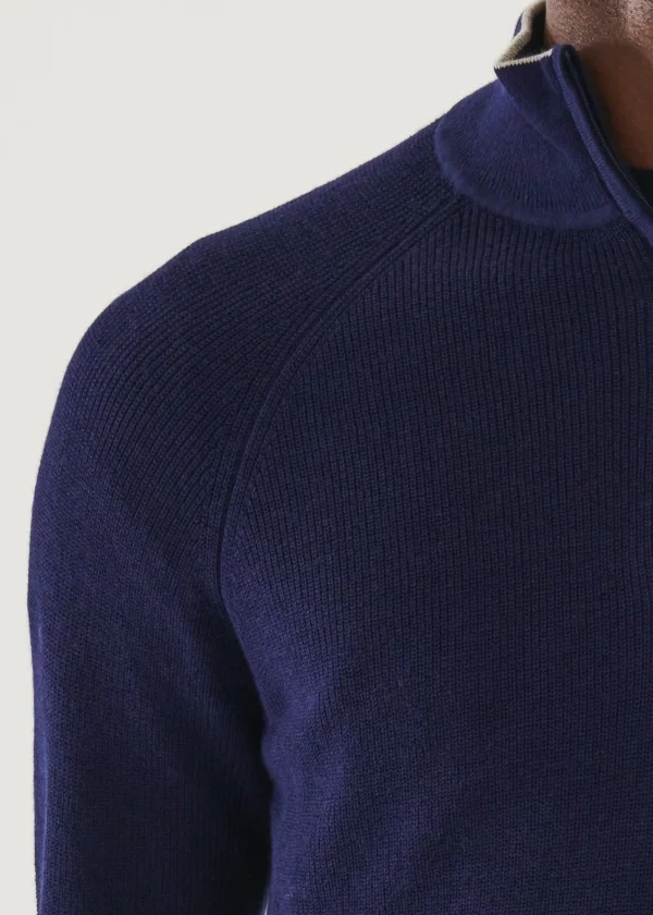 PATRICK ASSARAF Cotton Blend Quarter Zip | Men Knitwear