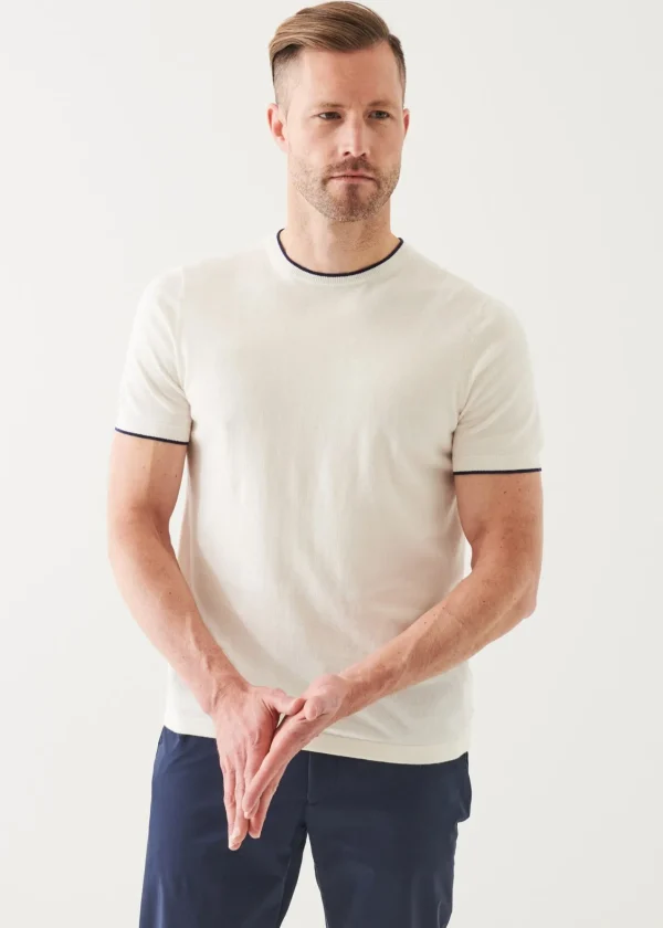 PATRICK ASSARAF Cotton Blend Short Sleeve Crewneck | Men Knitwear