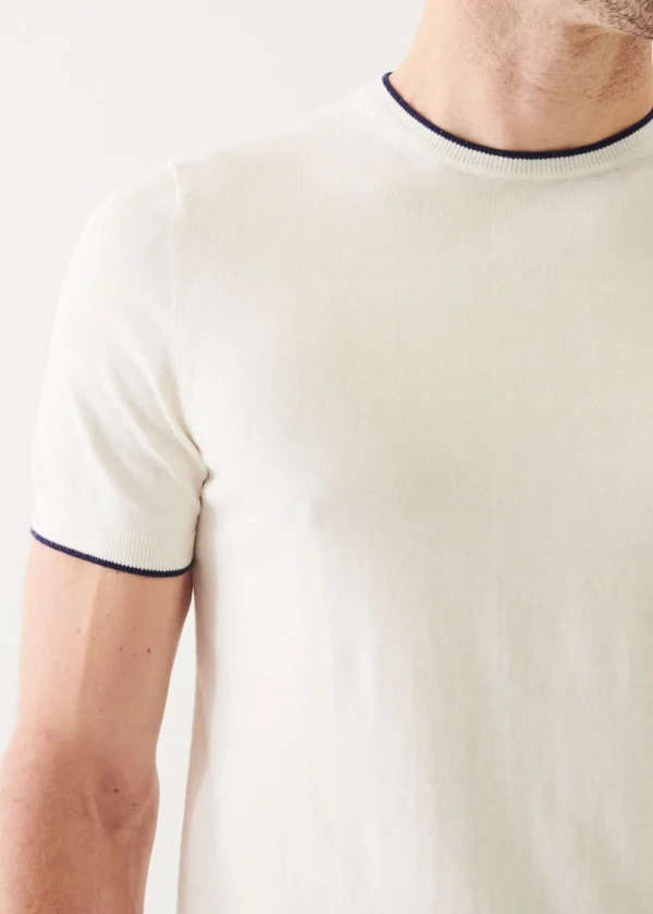 PATRICK ASSARAF Cotton Blend Short Sleeve Crewneck | Men Knitwear