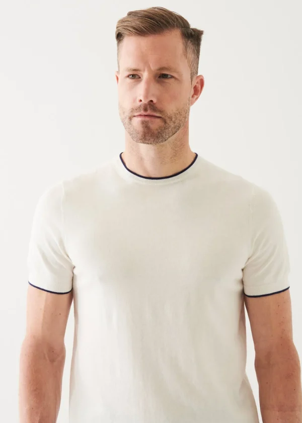 PATRICK ASSARAF Cotton Blend Short Sleeve Crewneck | Men Knitwear