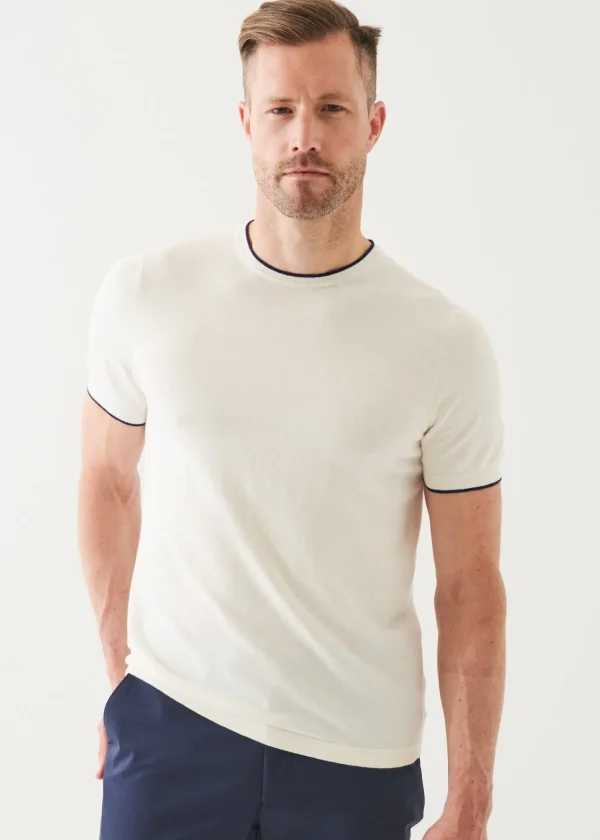 PATRICK ASSARAF Cotton Blend Short Sleeve Crewneck | Men Knitwear