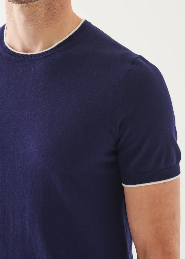 PATRICK ASSARAF Cotton Blend Short Sleeve Crewneck | Men Knitwear