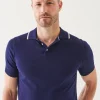 PATRICK ASSARAF Cotton Blend Tipped Polo | Men Polos