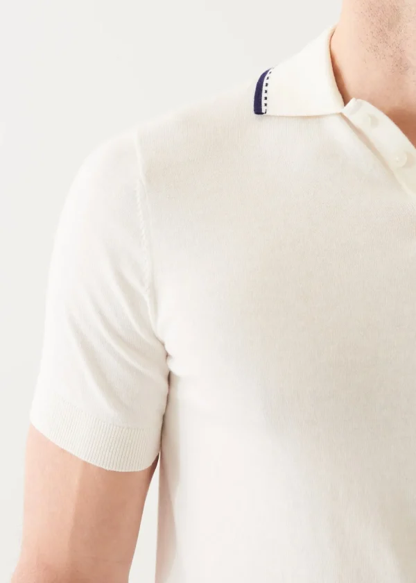 PATRICK ASSARAF Cotton Blend Tipped Polo | Men Polos