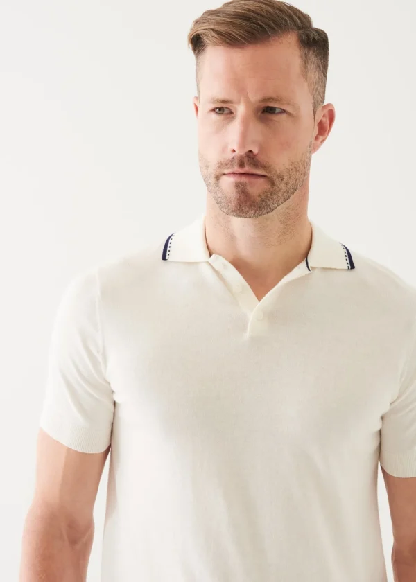 PATRICK ASSARAF Cotton Blend Tipped Polo | Men Polos