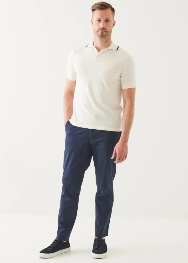 PATRICK ASSARAF Cotton Blend Tipped Polo | Men Knitwear