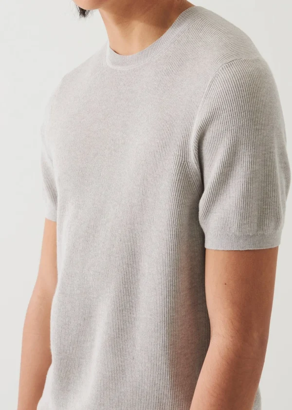 PATRICK ASSARAF Cotton Cashmere Ribbed Crewneck | Men Knitwear