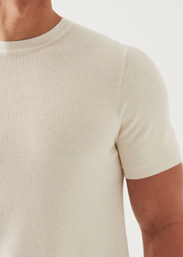 PATRICK ASSARAF Cotton Cashmere Ribbed Crewneck | Men Knitwear