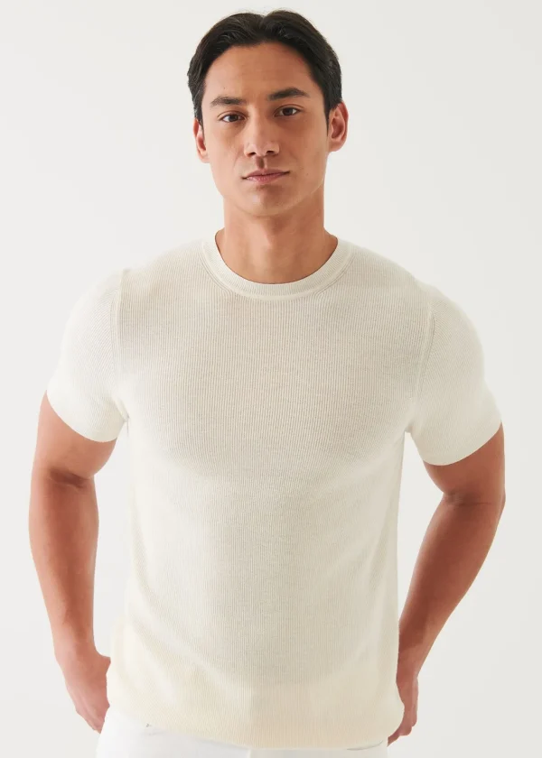 PATRICK ASSARAF Cotton Cashmere Ribbed Crewneck | Men Knitwear