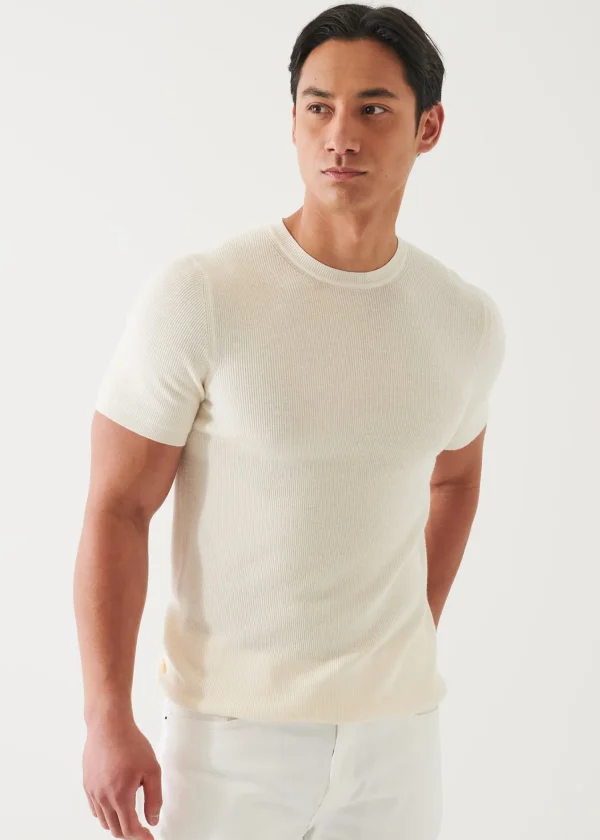 PATRICK ASSARAF Cotton Cashmere Ribbed Crewneck | Men Knitwear