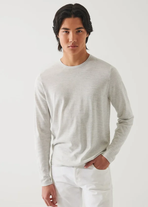 PATRICK ASSARAF Cotton Cupro Crewneck | Men Knitwear