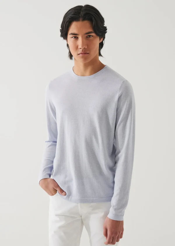 PATRICK ASSARAF Cotton Cupro Crewneck | Men Knitwear