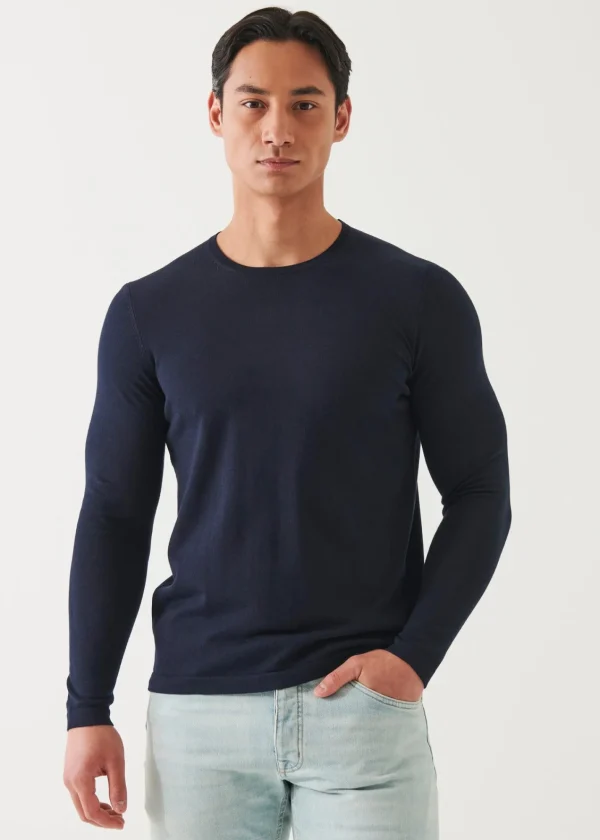 PATRICK ASSARAF Cotton Cupro Crewneck | Men Knitwear