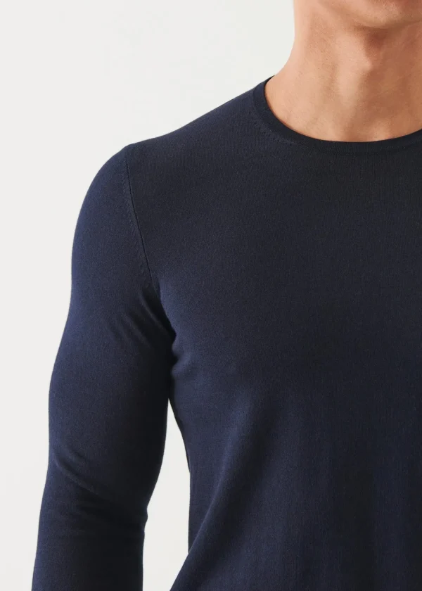 PATRICK ASSARAF Cotton Cupro Crewneck | Men Knitwear