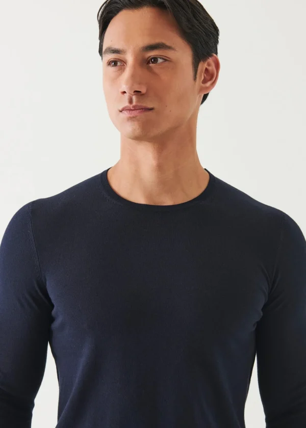 PATRICK ASSARAF Cotton Cupro Crewneck | Men Knitwear