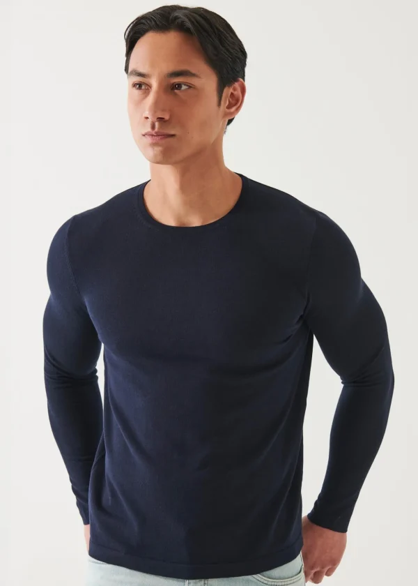 PATRICK ASSARAF Cotton Cupro Crewneck | Men Knitwear