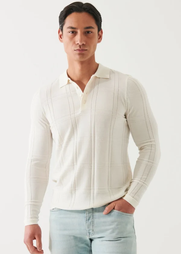 PATRICK ASSARAF Cotton Cupro Long Sleeve Polo | Men Polos