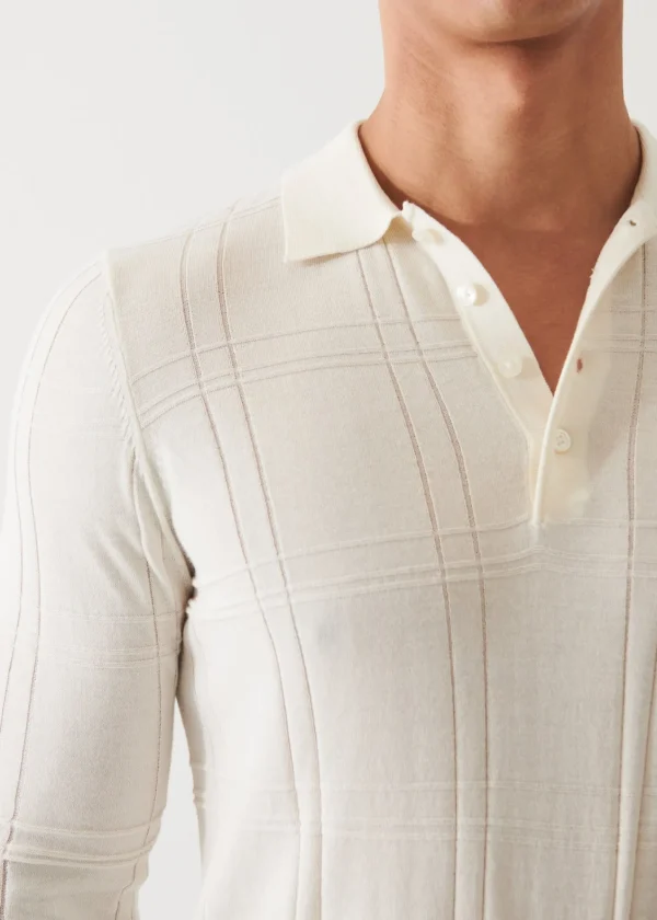 PATRICK ASSARAF Cotton Cupro Long Sleeve Polo | Men Knitwear