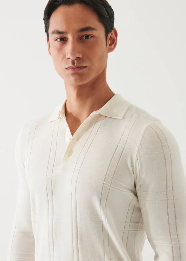 PATRICK ASSARAF Cotton Cupro Long Sleeve Polo | Men Polos