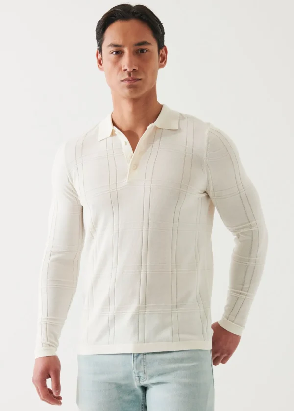 PATRICK ASSARAF Cotton Cupro Long Sleeve Polo | Men Polos