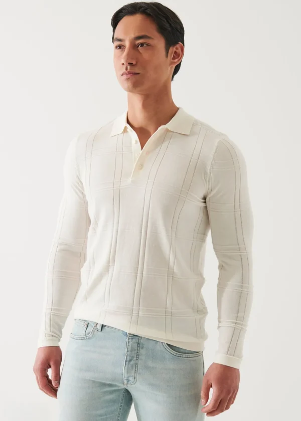 PATRICK ASSARAF Cotton Cupro Long Sleeve Polo | Men Polos