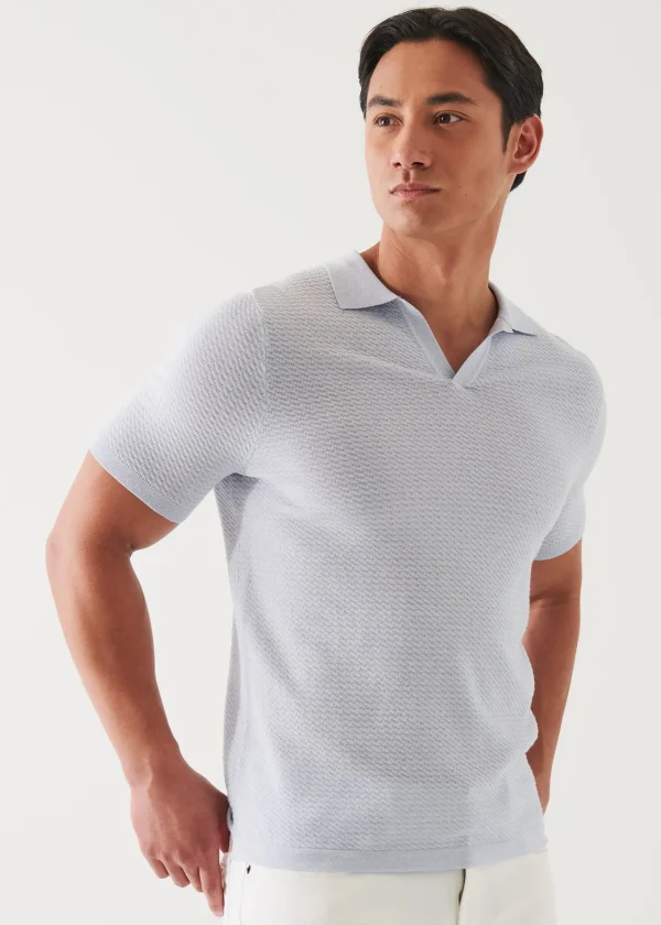 PATRICK ASSARAF Cotton Cupro Open Polo | Men Polos