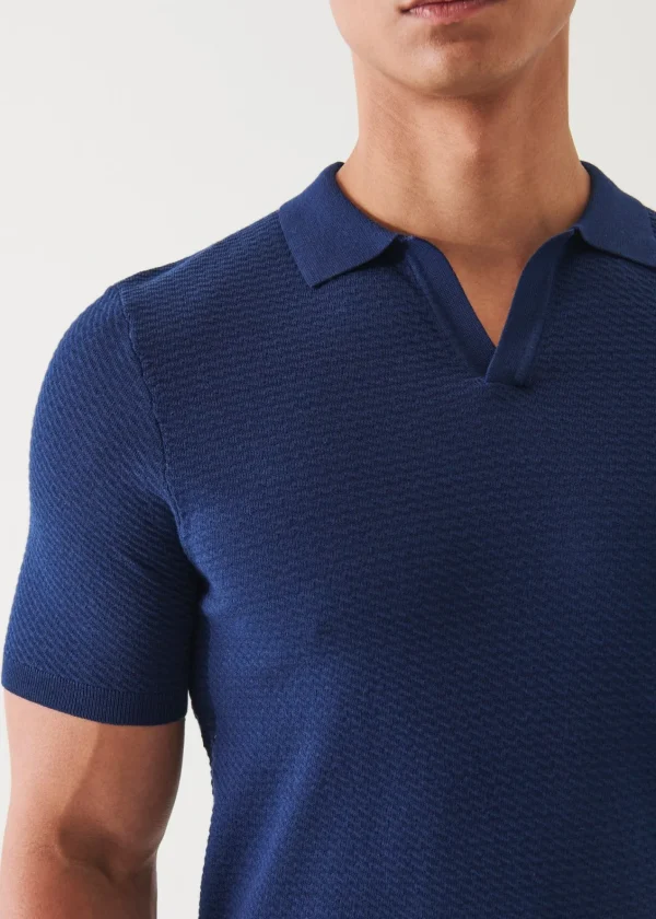 PATRICK ASSARAF Cotton Cupro Open Polo | Men Polos