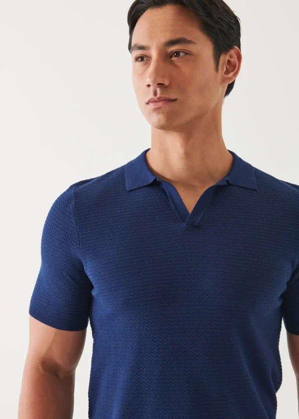 PATRICK ASSARAF Cotton Cupro Open Polo | Men Polos