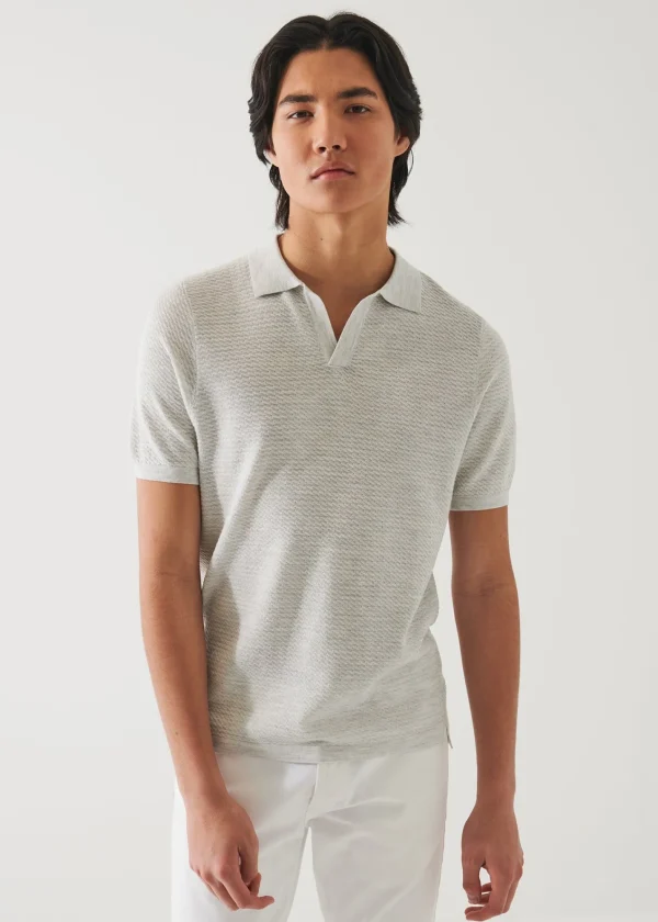 PATRICK ASSARAF Cotton Cupro Open Polo | Men Polos