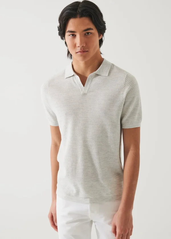 PATRICK ASSARAF Cotton Cupro Open Polo | Men Polos