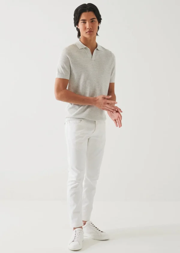 PATRICK ASSARAF Cotton Cupro Open Polo | Men Polos