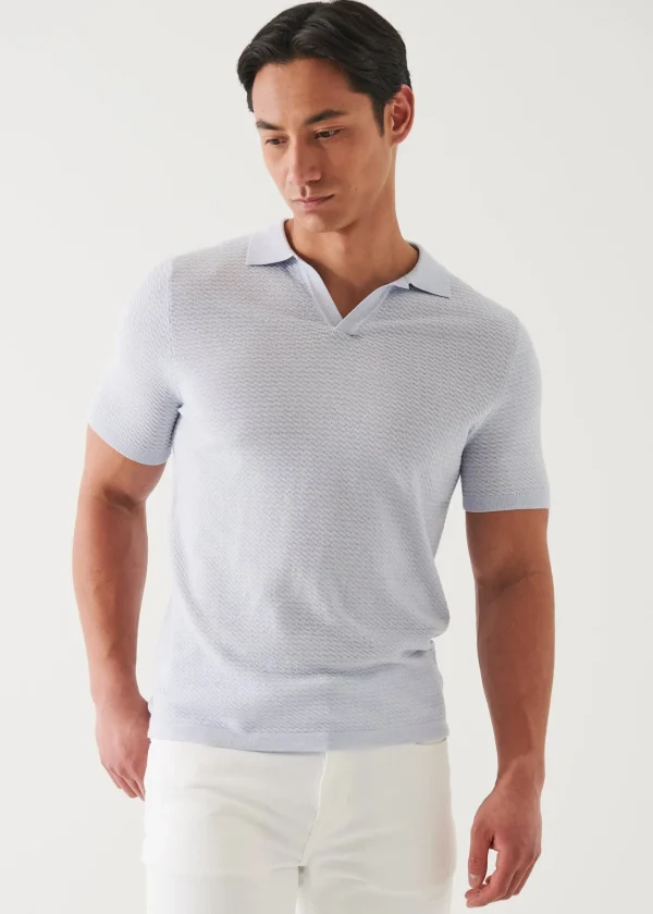 PATRICK ASSARAF Cotton Cupro Open Polo | Men Polos