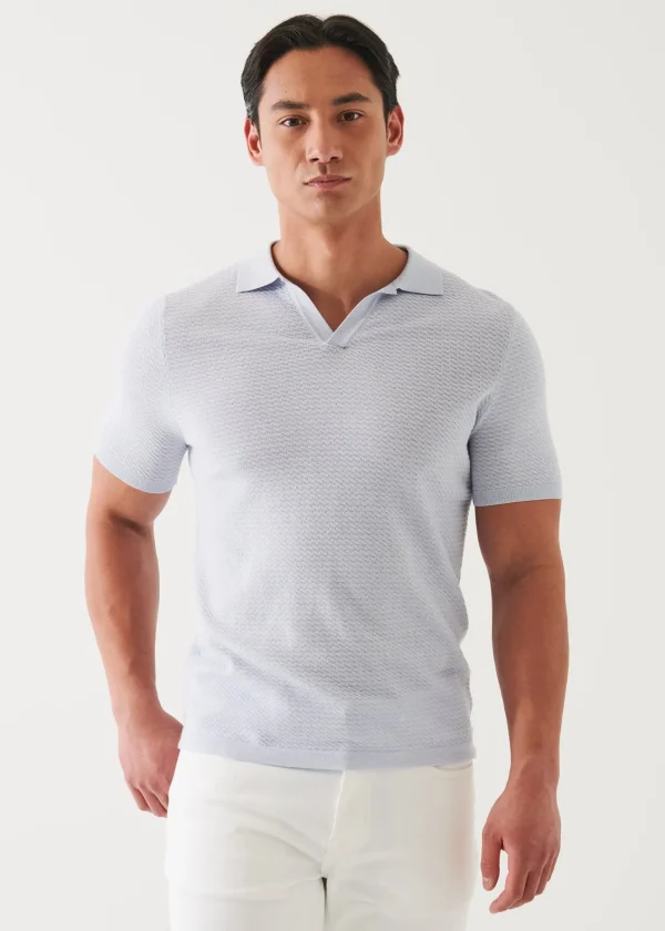 PATRICK ASSARAF Cotton Cupro Open Polo | Men Polos