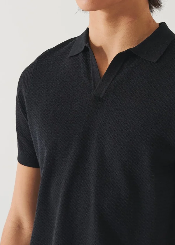 PATRICK ASSARAF Cotton Cupro Open Polo | Men Polos