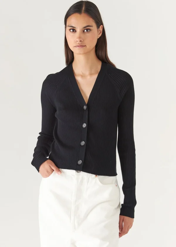 PATRICK ASSARAF Cotton Cupro Ribbed Cardigan | Women Knitwear