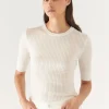 PATRICK ASSARAF Cotton Cupro Ribbed Crewneck | Women Knitwear