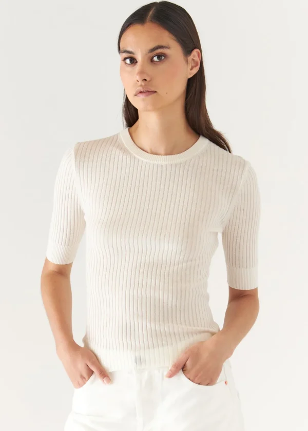 PATRICK ASSARAF Cotton Cupro Ribbed Crewneck | Women Knitwear