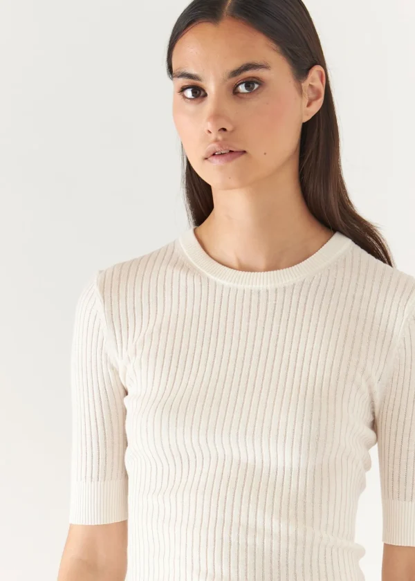 PATRICK ASSARAF Cotton Cupro Ribbed Crewneck | Women Knitwear