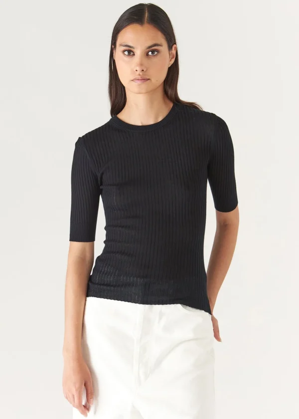 PATRICK ASSARAF Cotton Cupro Ribbed Crewneck | Women Knitwear