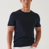 PATRICK ASSARAF Cotton Cupro Short Sleeve Crewneck | Men Knitwear