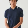 PATRICK ASSARAF Cotton Cupro Tipped Polo | Men Polos