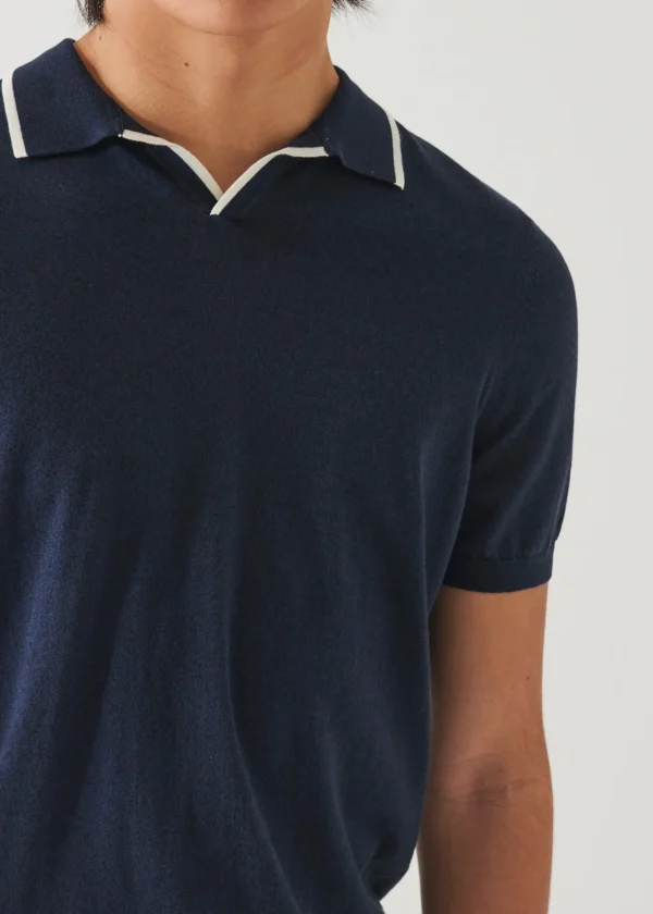 PATRICK ASSARAF Cotton Cupro Tipped Polo | Men Polos