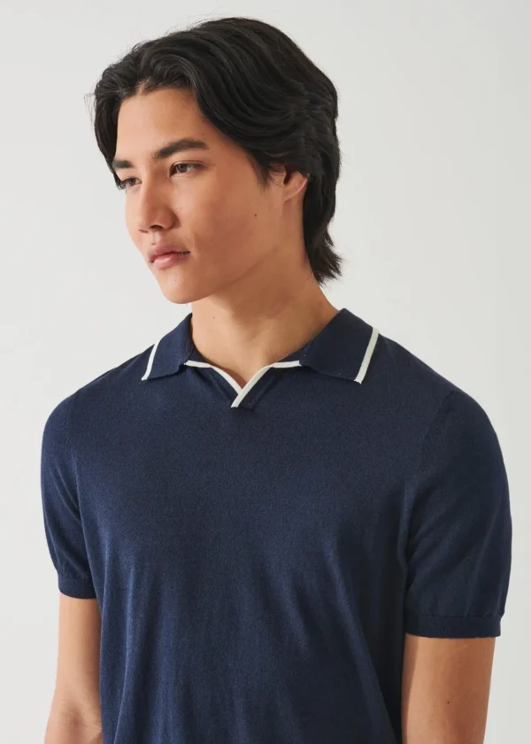 PATRICK ASSARAF Cotton Cupro Tipped Polo | Men Polos