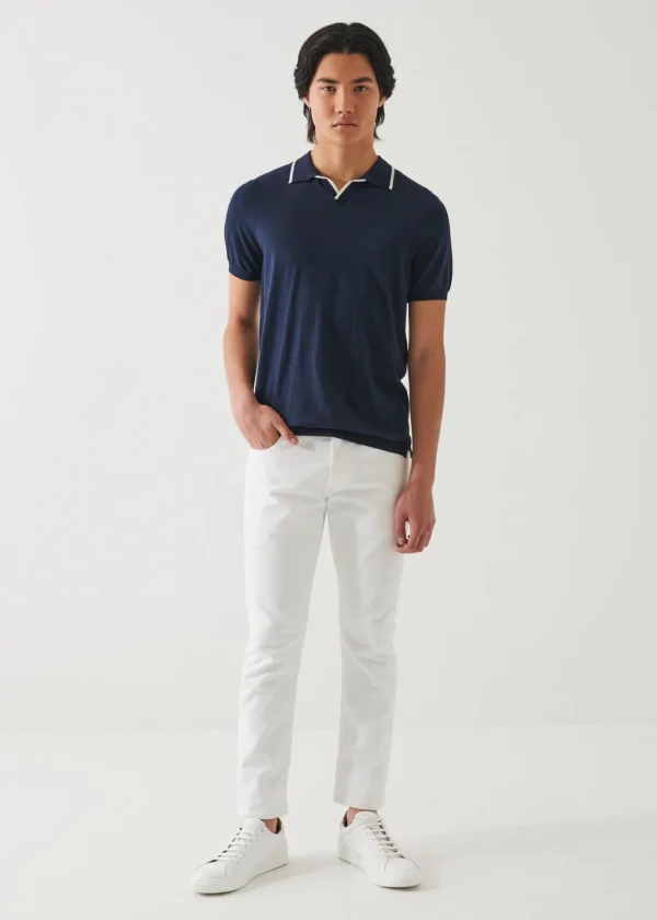 PATRICK ASSARAF Cotton Cupro Tipped Polo | Men Polos